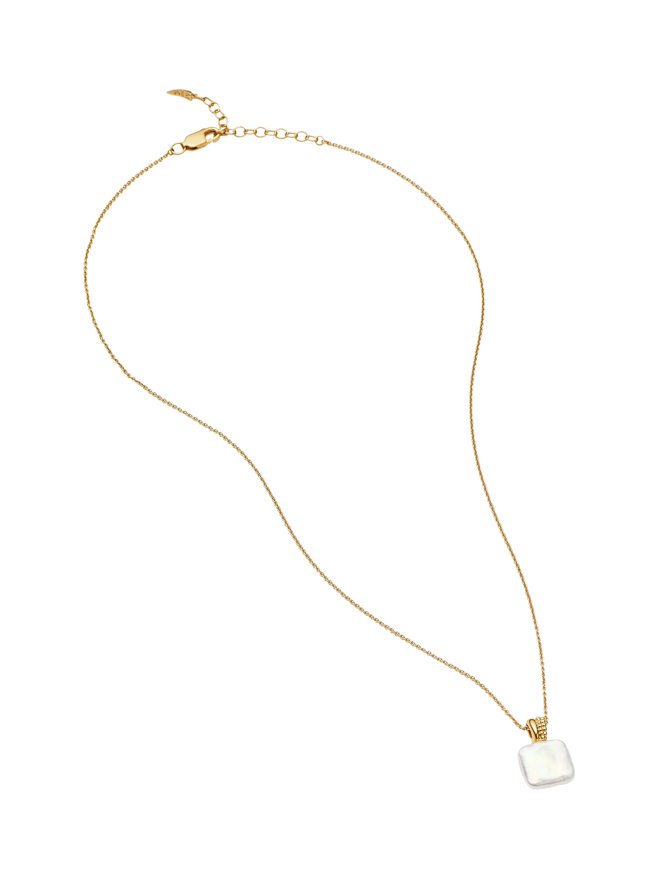 Missoma Square Baya pendant necklace gold pearl - British product