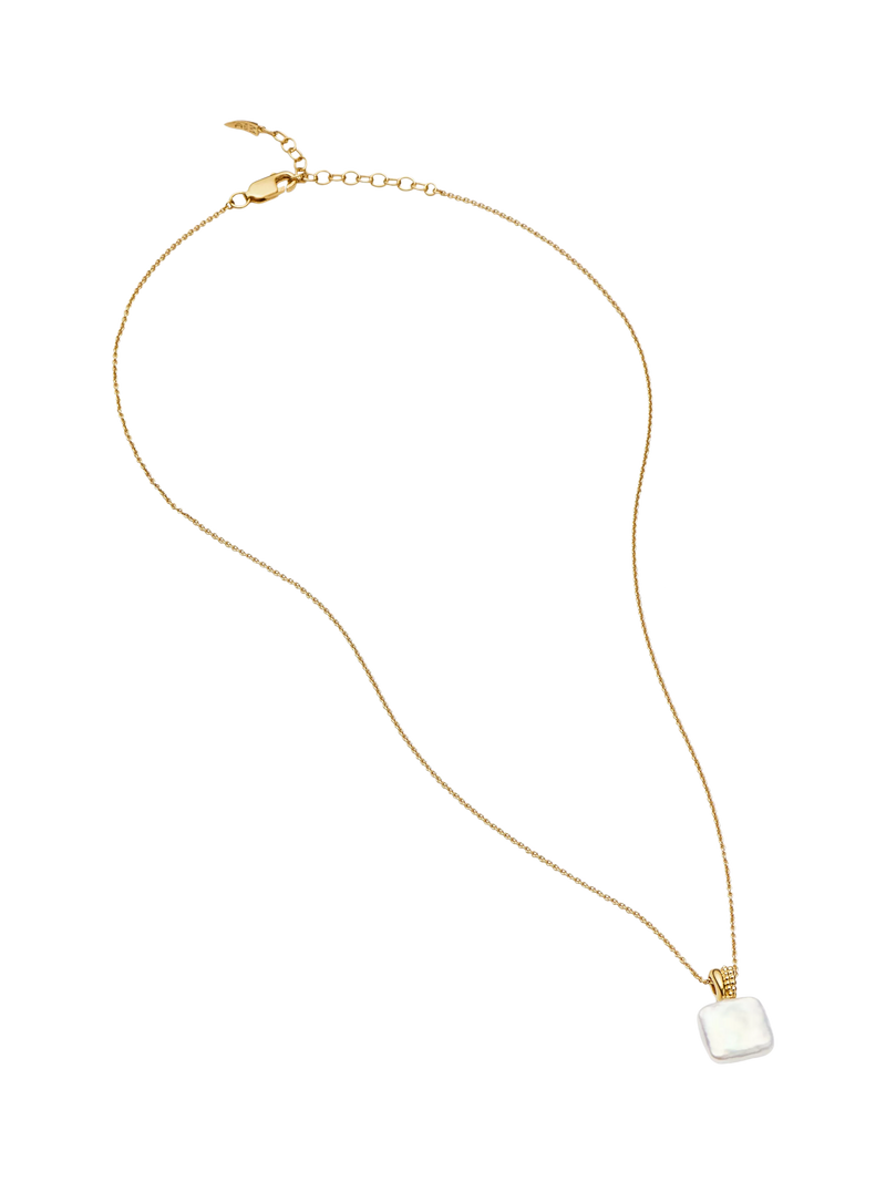 Missoma Square Baya pendant necklace gold pearl - British product