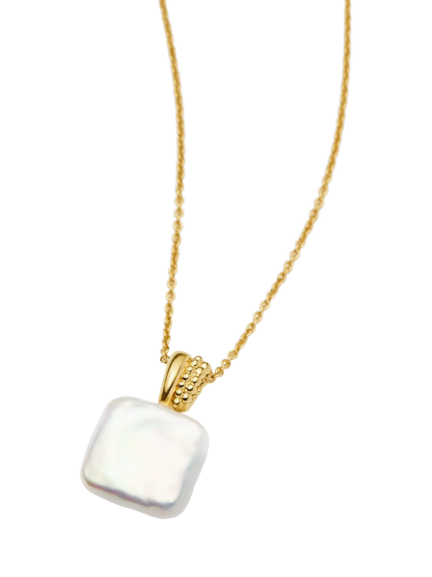 Missoma Square Baya pendant necklace gold pearl - British product