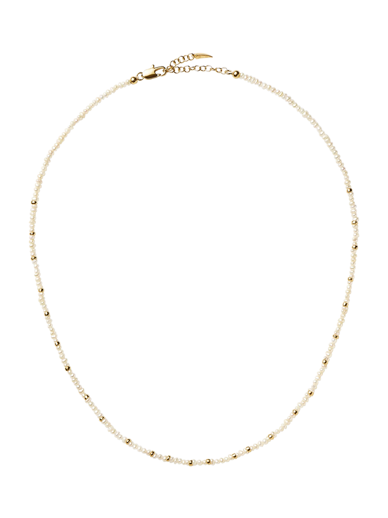 Missoma beaded necklace gold pearl 45cm, imported from the UK