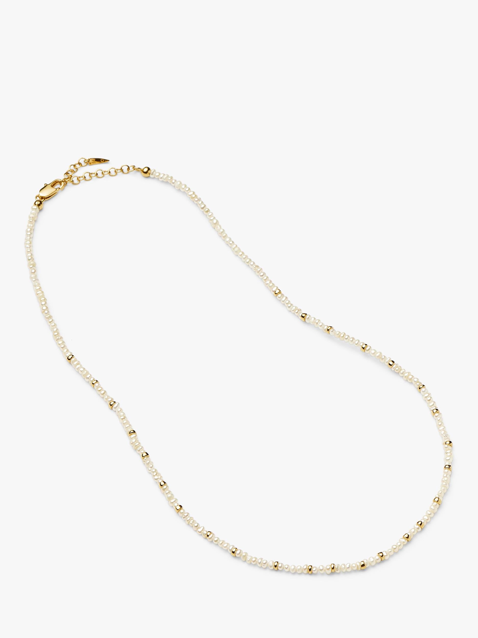 Missoma beaded necklace gold pearl 45cm, imported from the UK