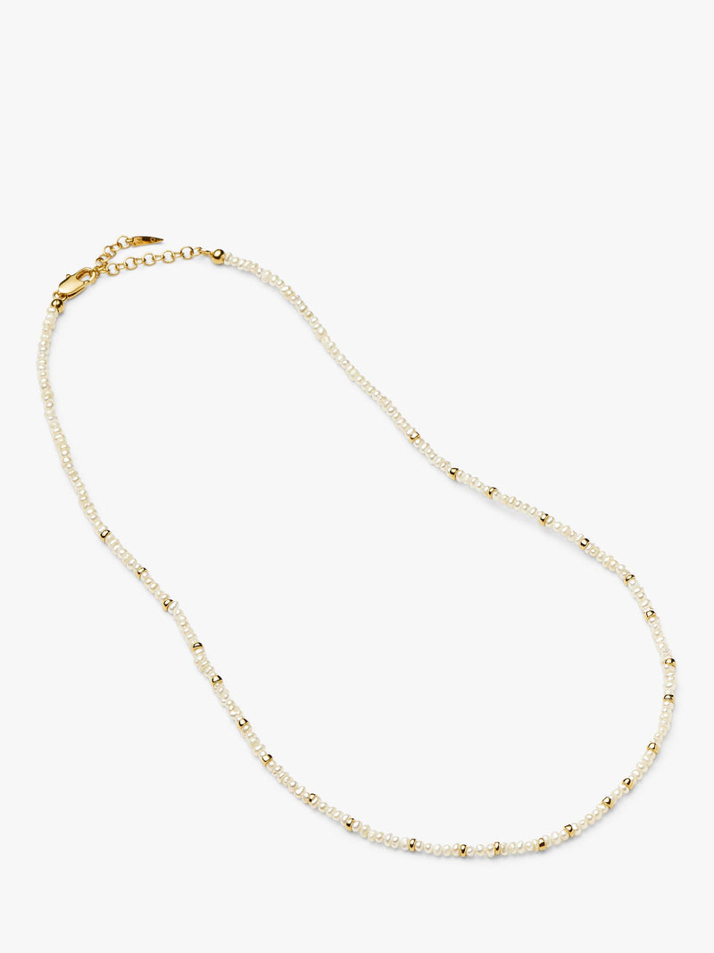 Missoma beaded necklace gold pearl 45cm, imported from the UK