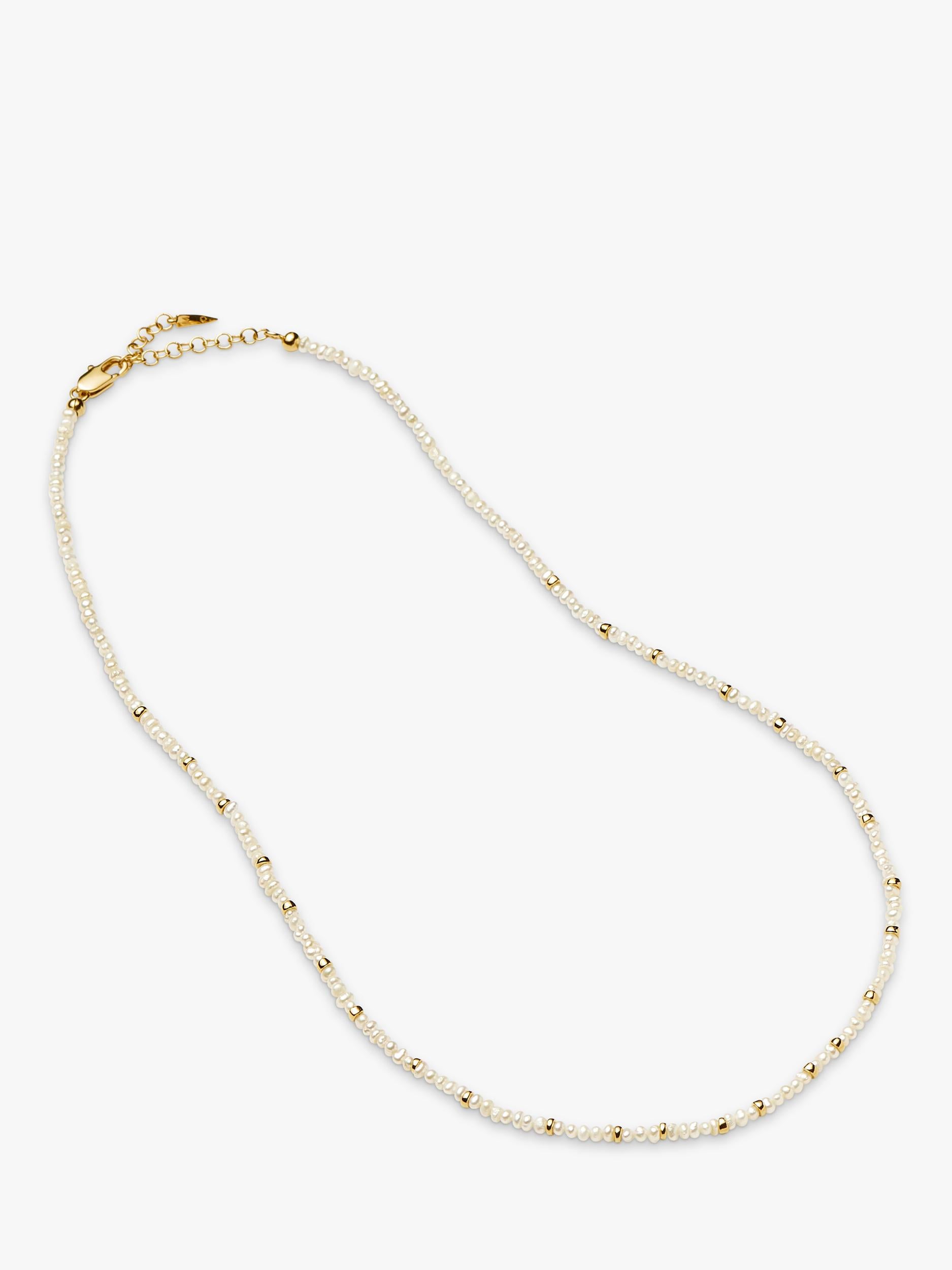 Missoma beaded necklace gold pearl 45cm, imported from the UK