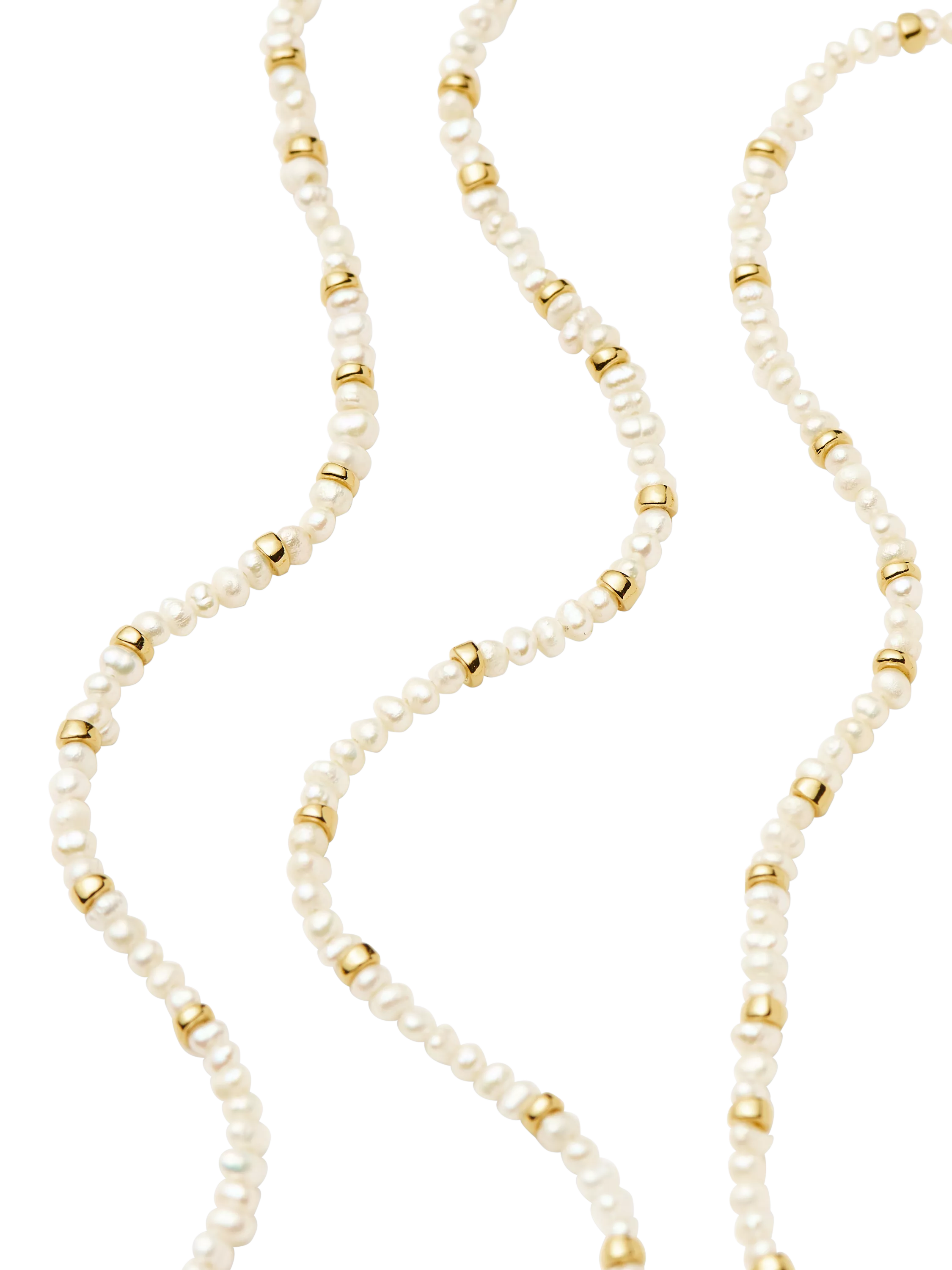 Missoma beaded necklace gold pearl 45cm, imported from the UK