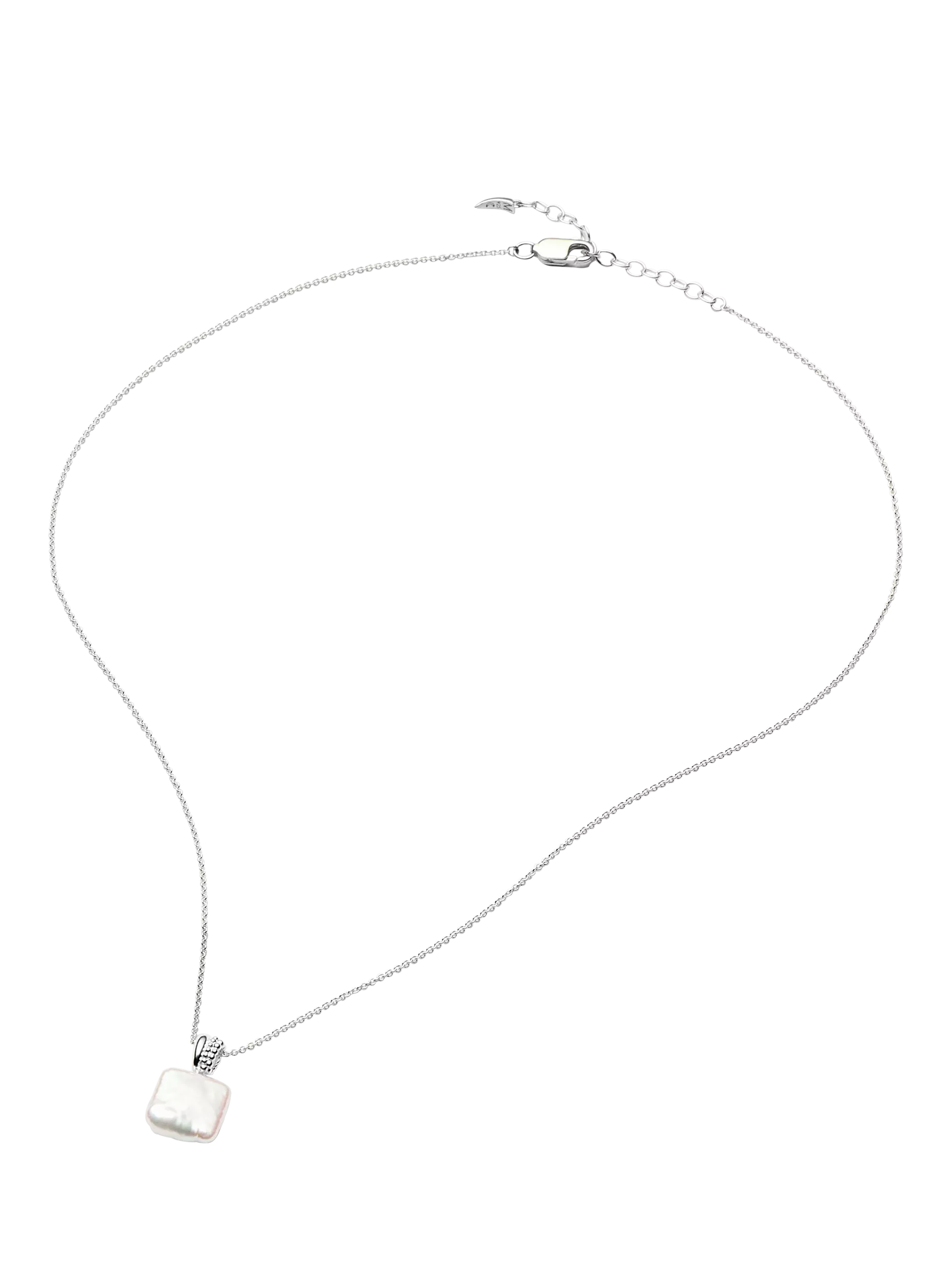 Missoma square pearl baya pendant necklace silver (British brand)