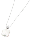 Missoma square pearl baya pendant necklace silver (British brand)