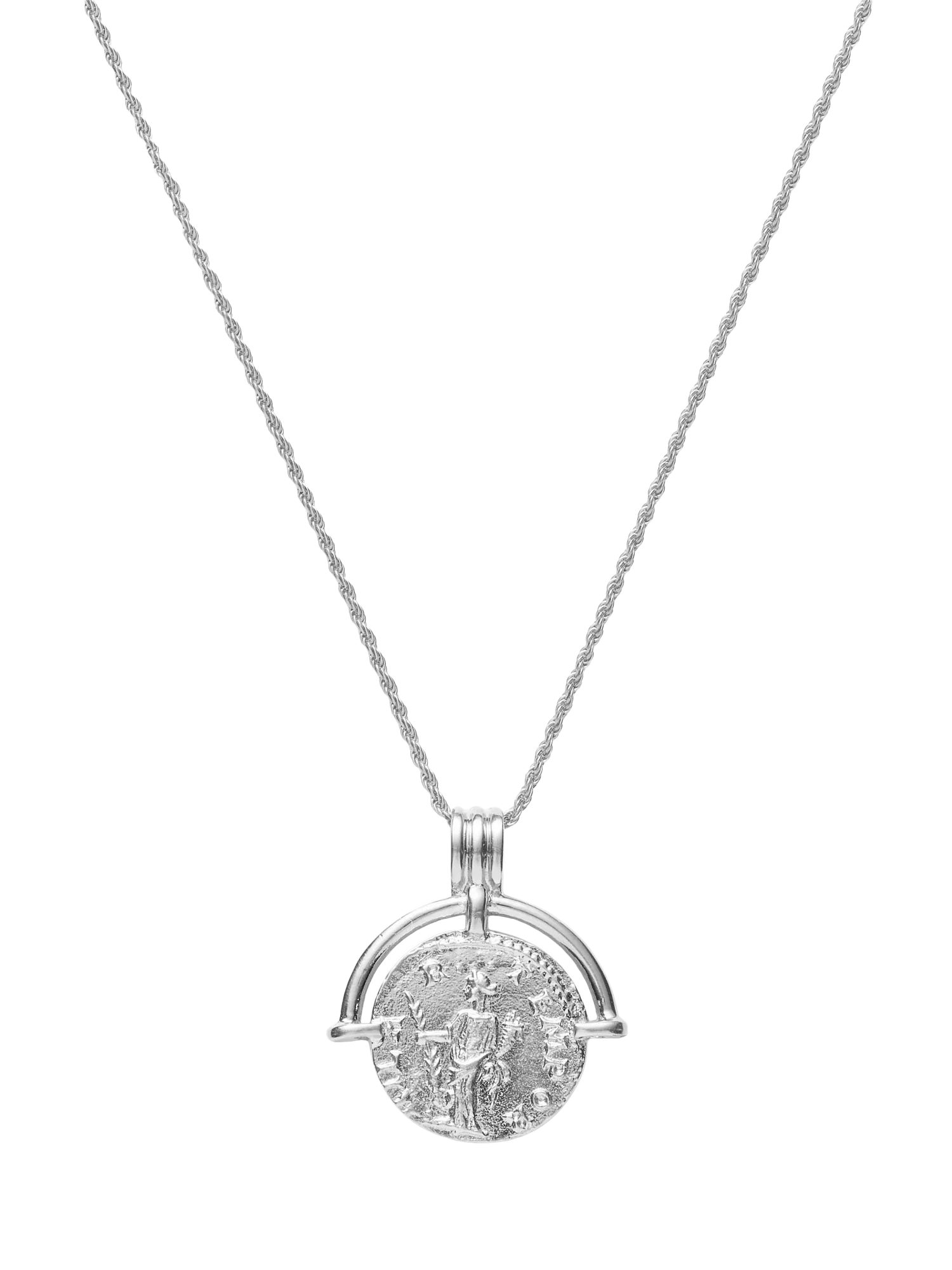 Missoma coin pendant necklace silver, UK version