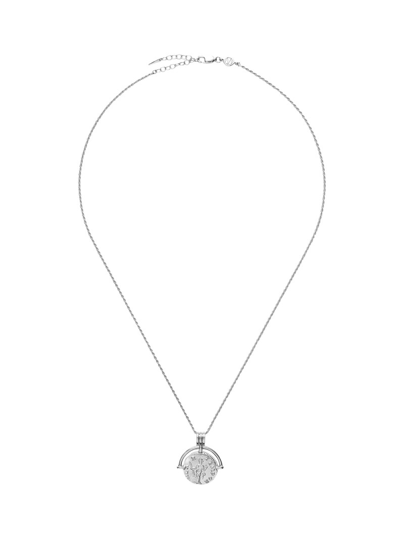 Missoma coin pendant necklace silver, UK version