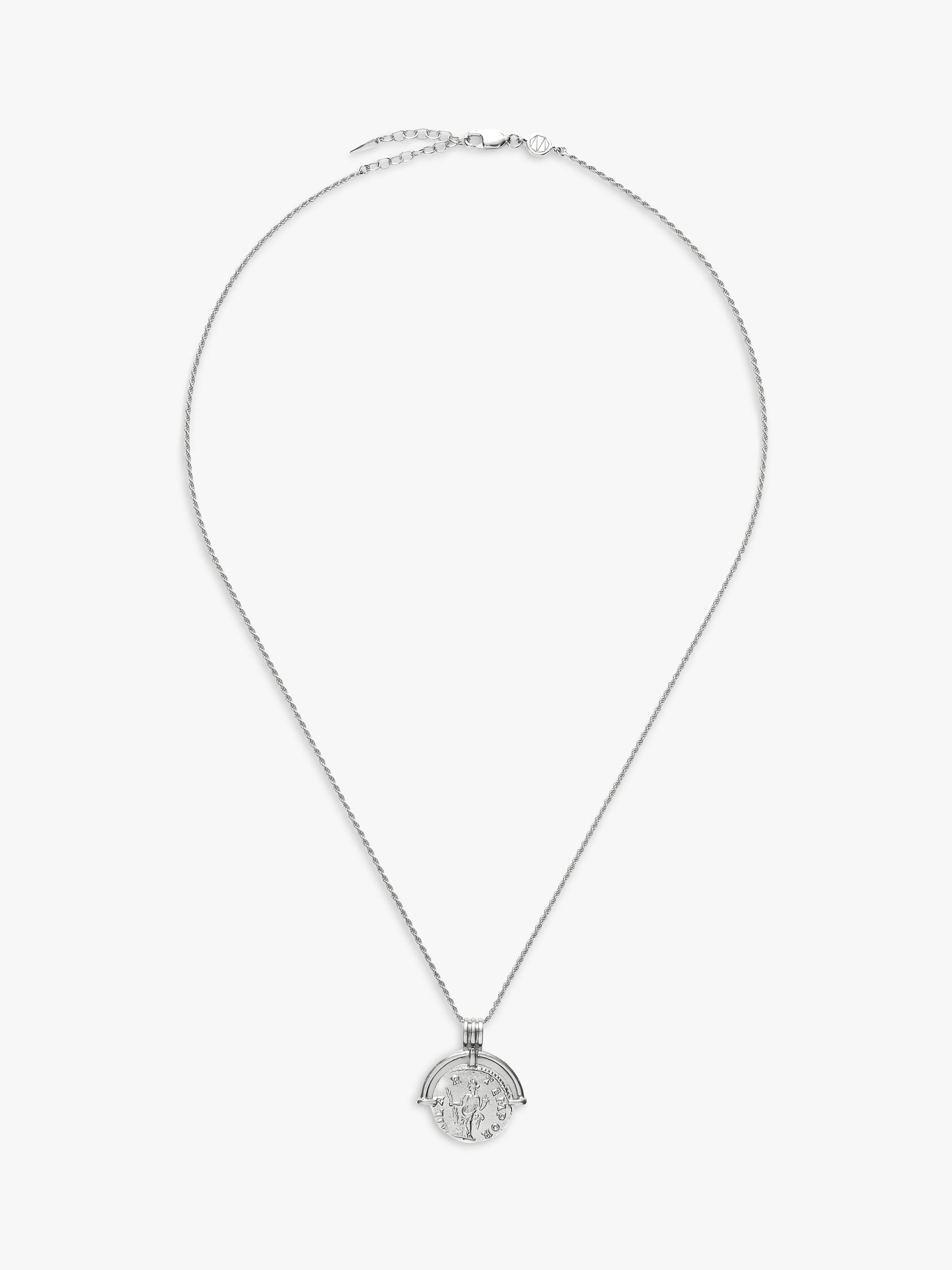 Missoma coin pendant necklace silver, UK version