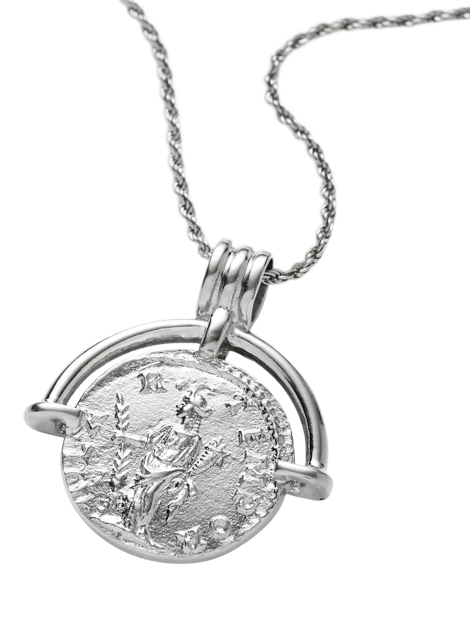Missoma coin pendant necklace silver, UK version