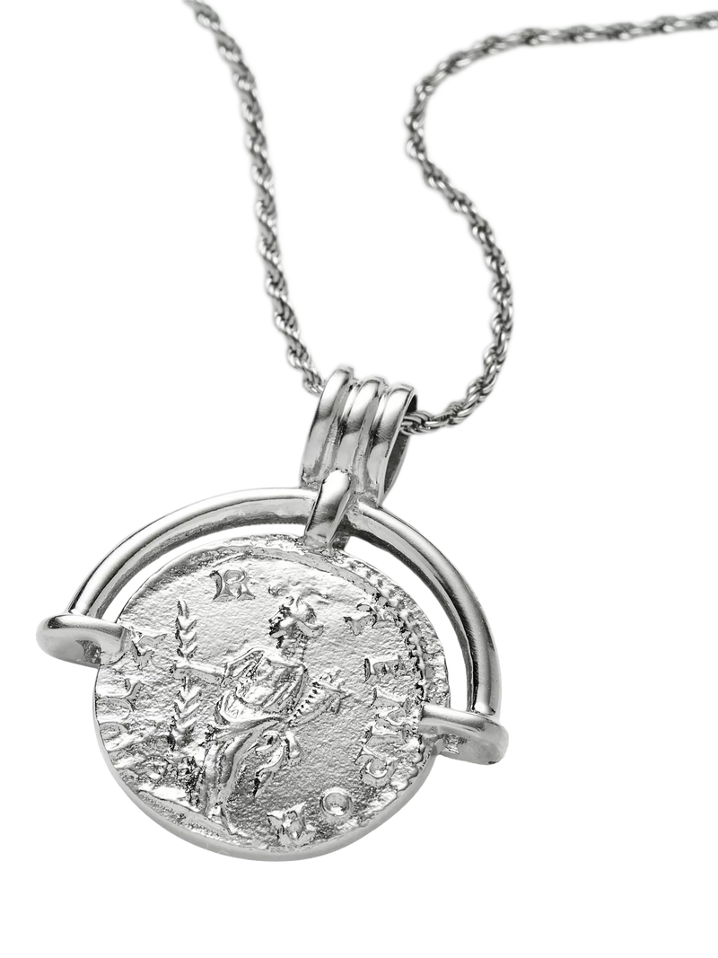 Missoma coin pendant necklace silver, UK version