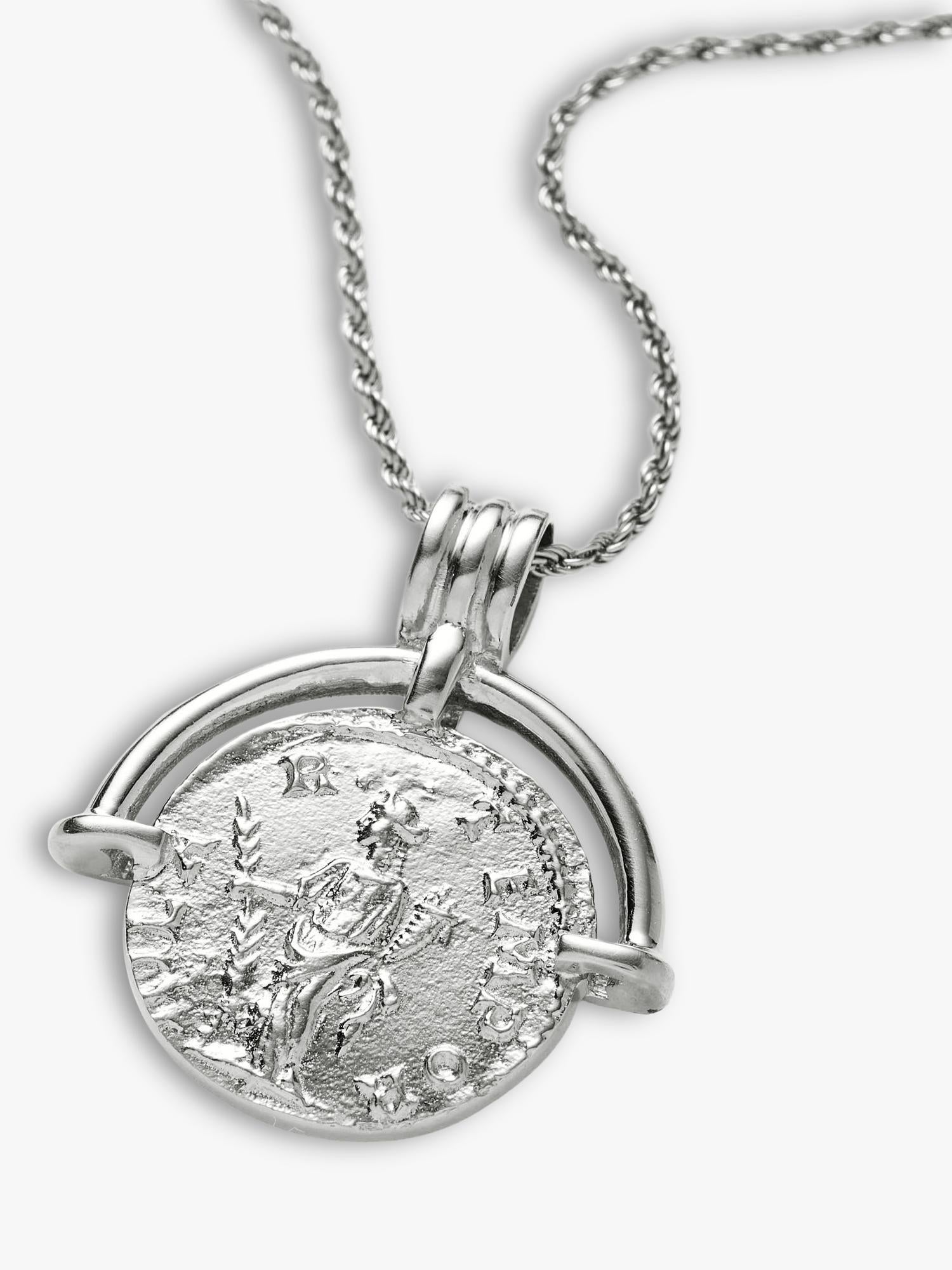 Missoma coin pendant necklace silver, UK version