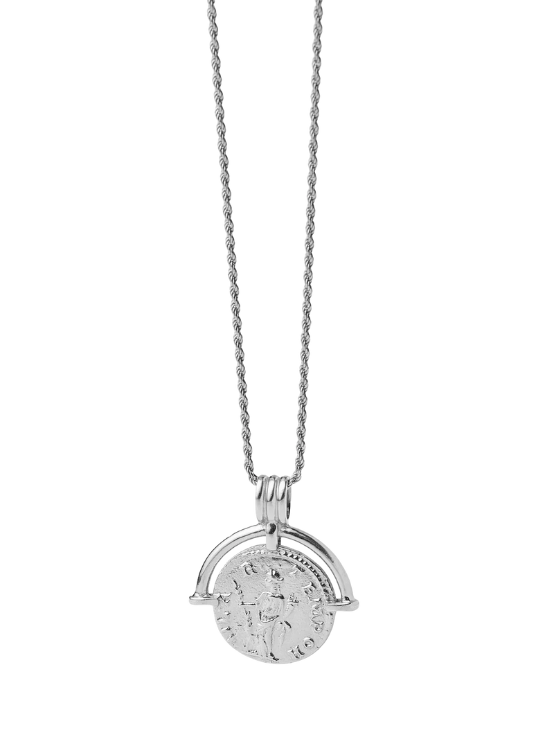 Missoma coin pendant necklace silver, UK version