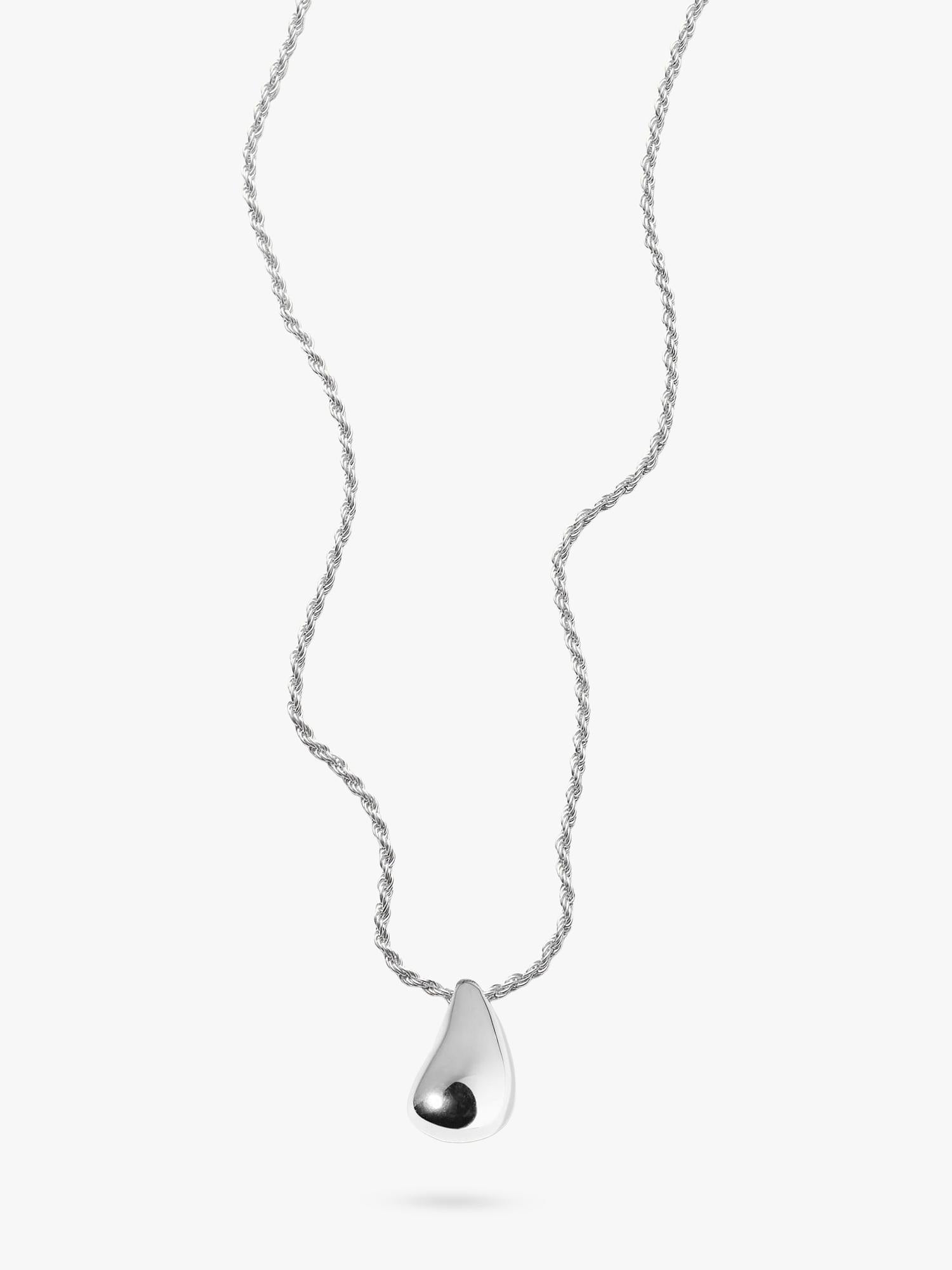 Missoma sculptural droplet pendant necklace in silver - British product