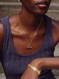 Missoma T-Bar Ridge Necklace gold plated (British brand)