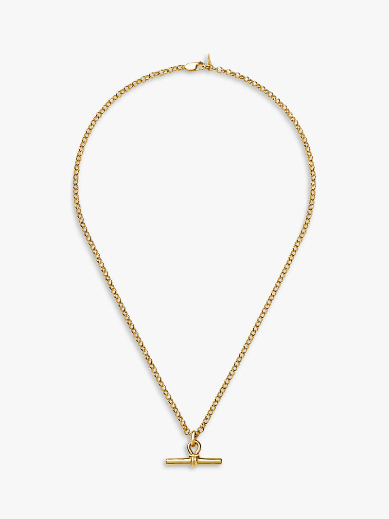 Missoma Chunky T-Bar Pendant Necklace gold plated - British product