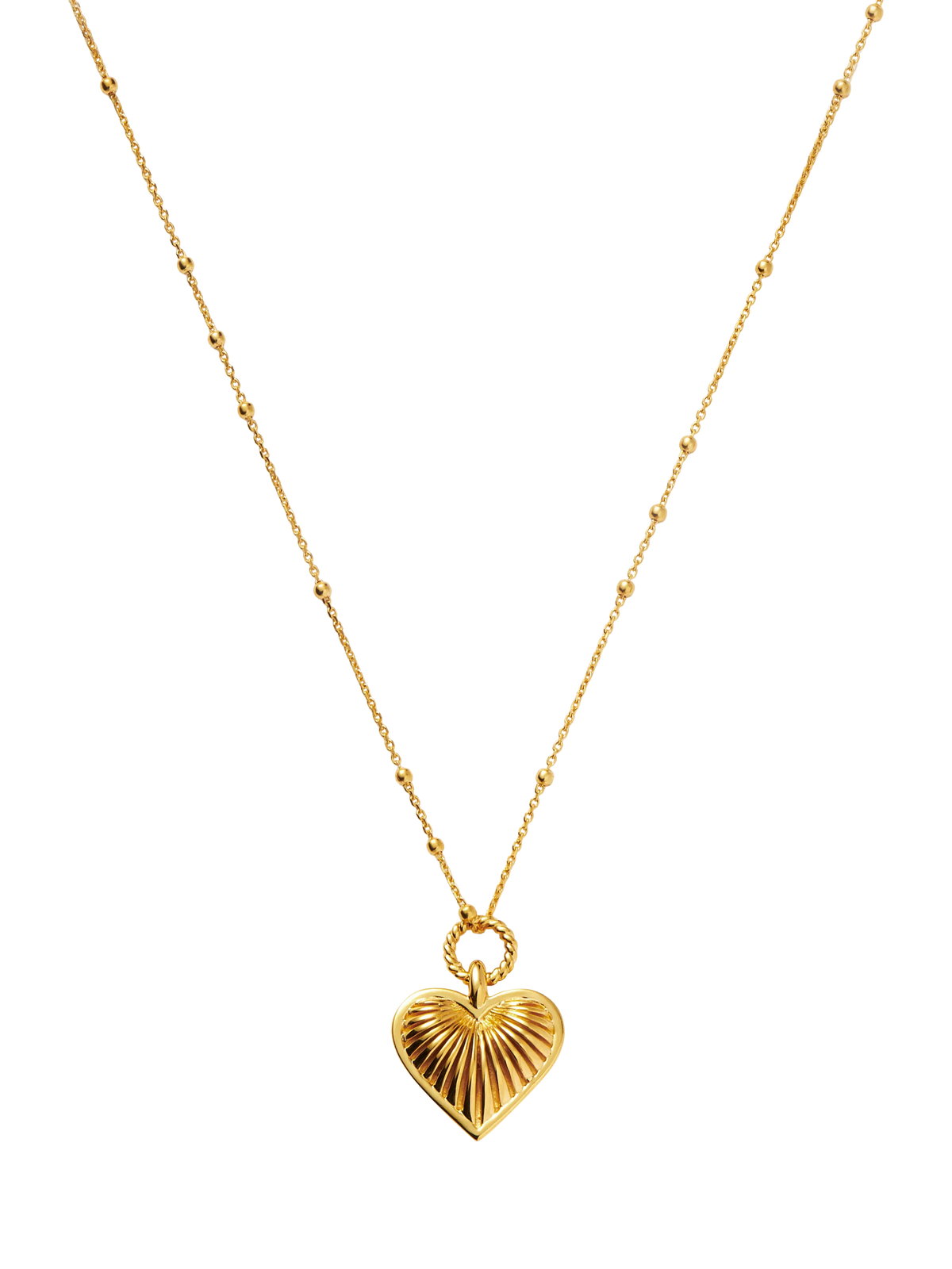 Missoma ridge heart pendant necklace gold plated, imported from the UK