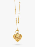 Missoma ridge heart pendant necklace gold plated, imported from the UK