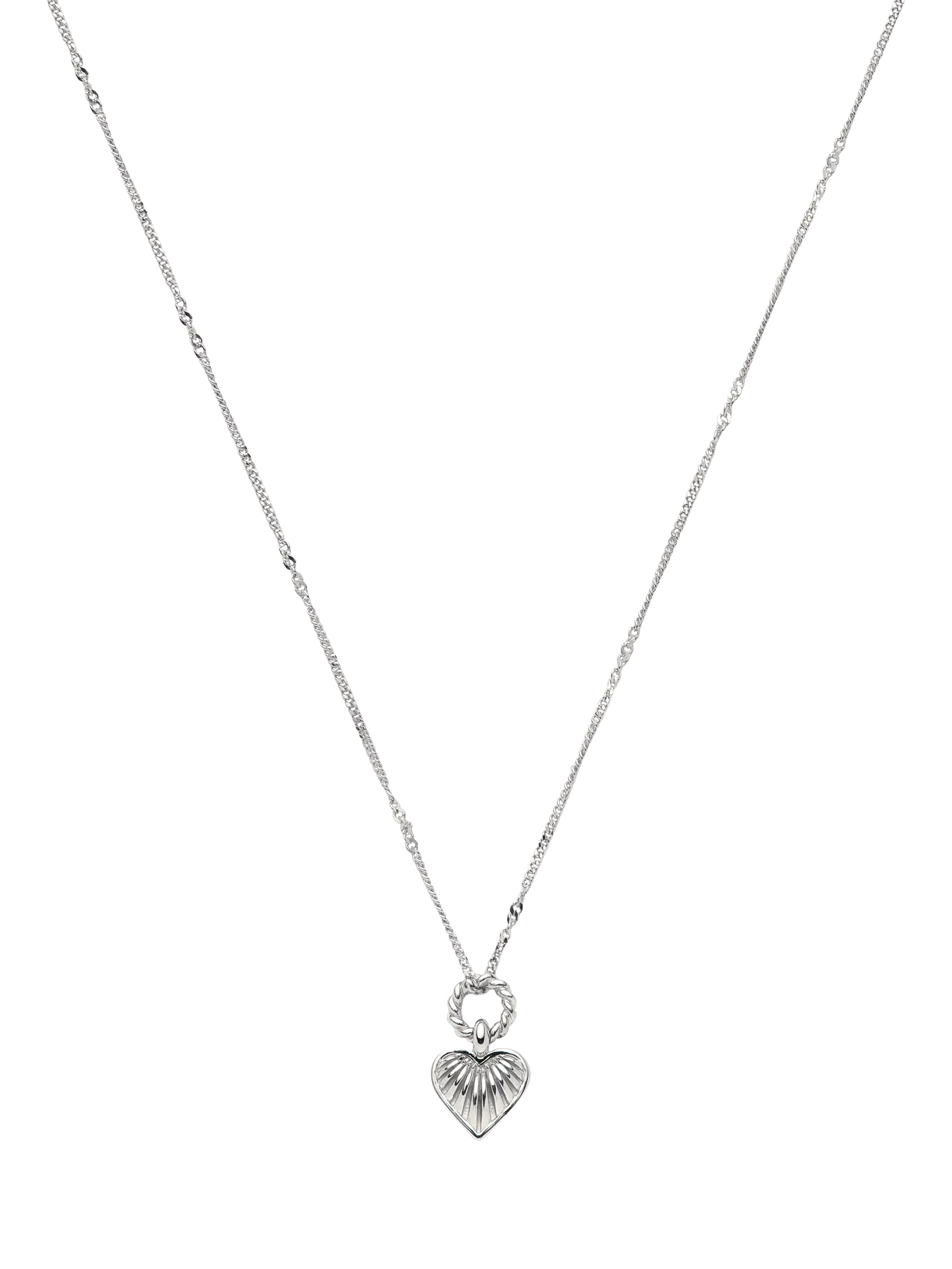 Missoma Mini Ridge Heart Charm Pendant Necklace