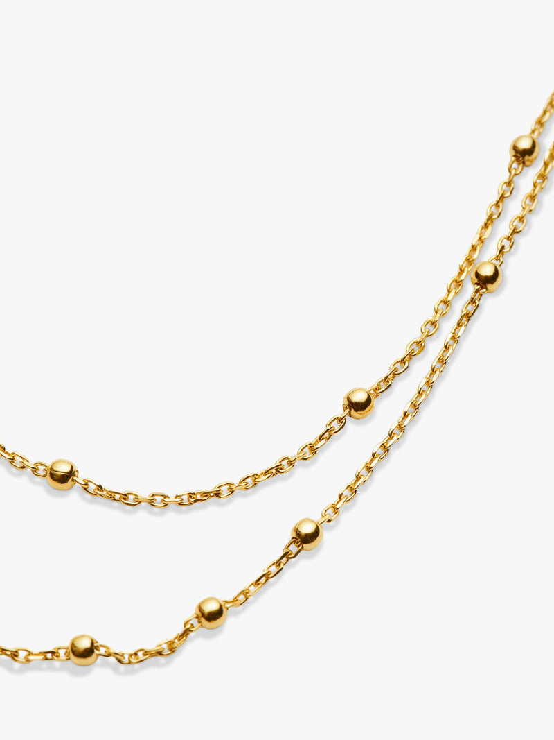 Missoma double chain necklace gold vermeil 45cm, UK version