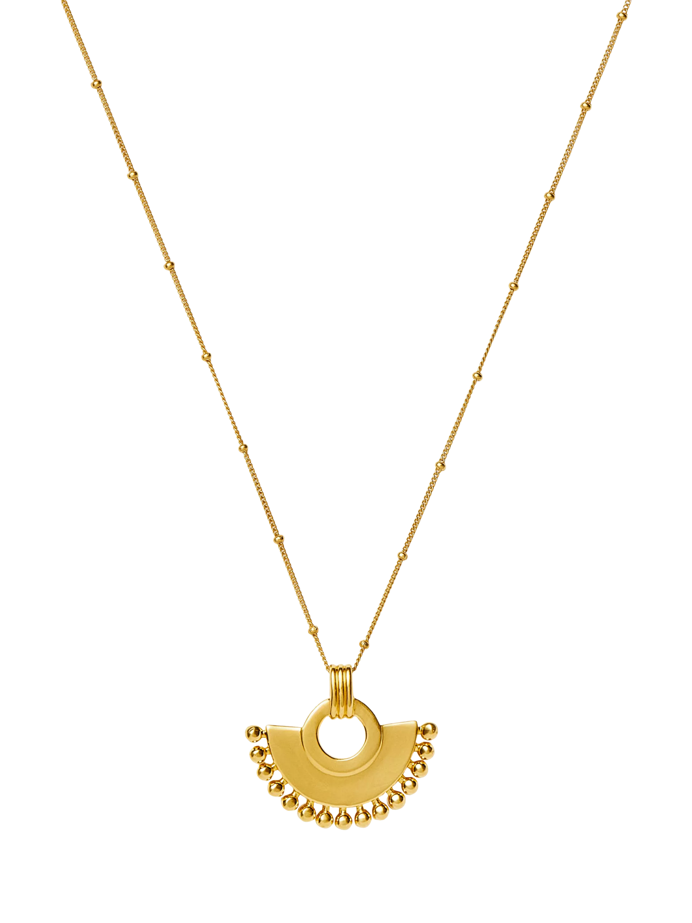 Missoma gold fan pendant necklace (British brand)