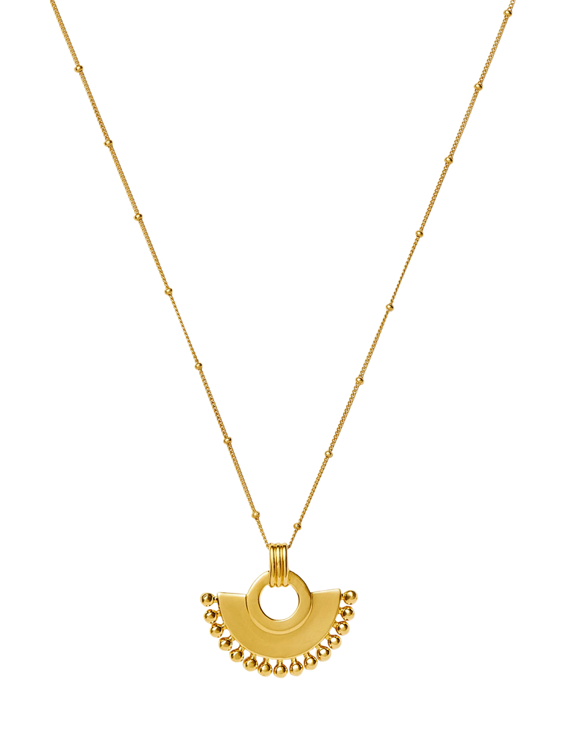 Missoma gold fan pendant necklace (British brand)