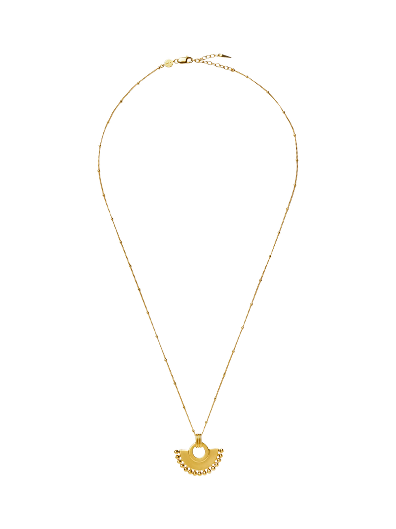 Missoma gold fan pendant necklace (British brand)