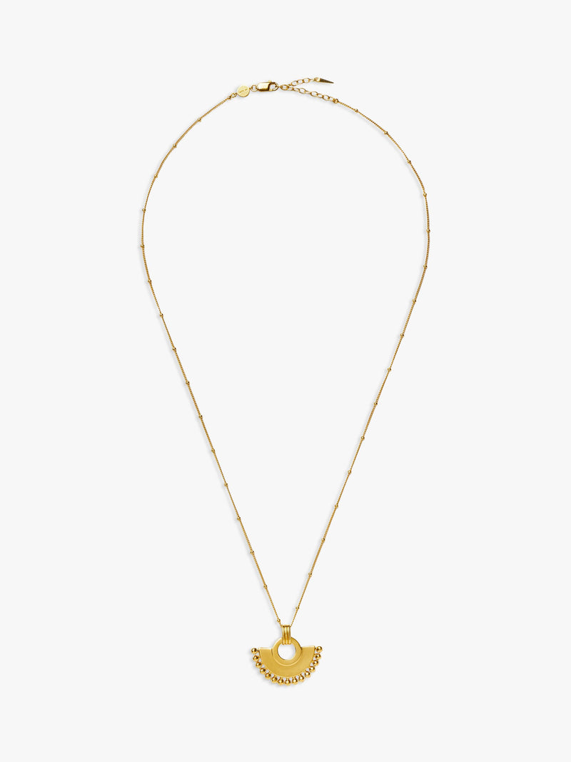 Missoma gold fan pendant necklace (British brand)