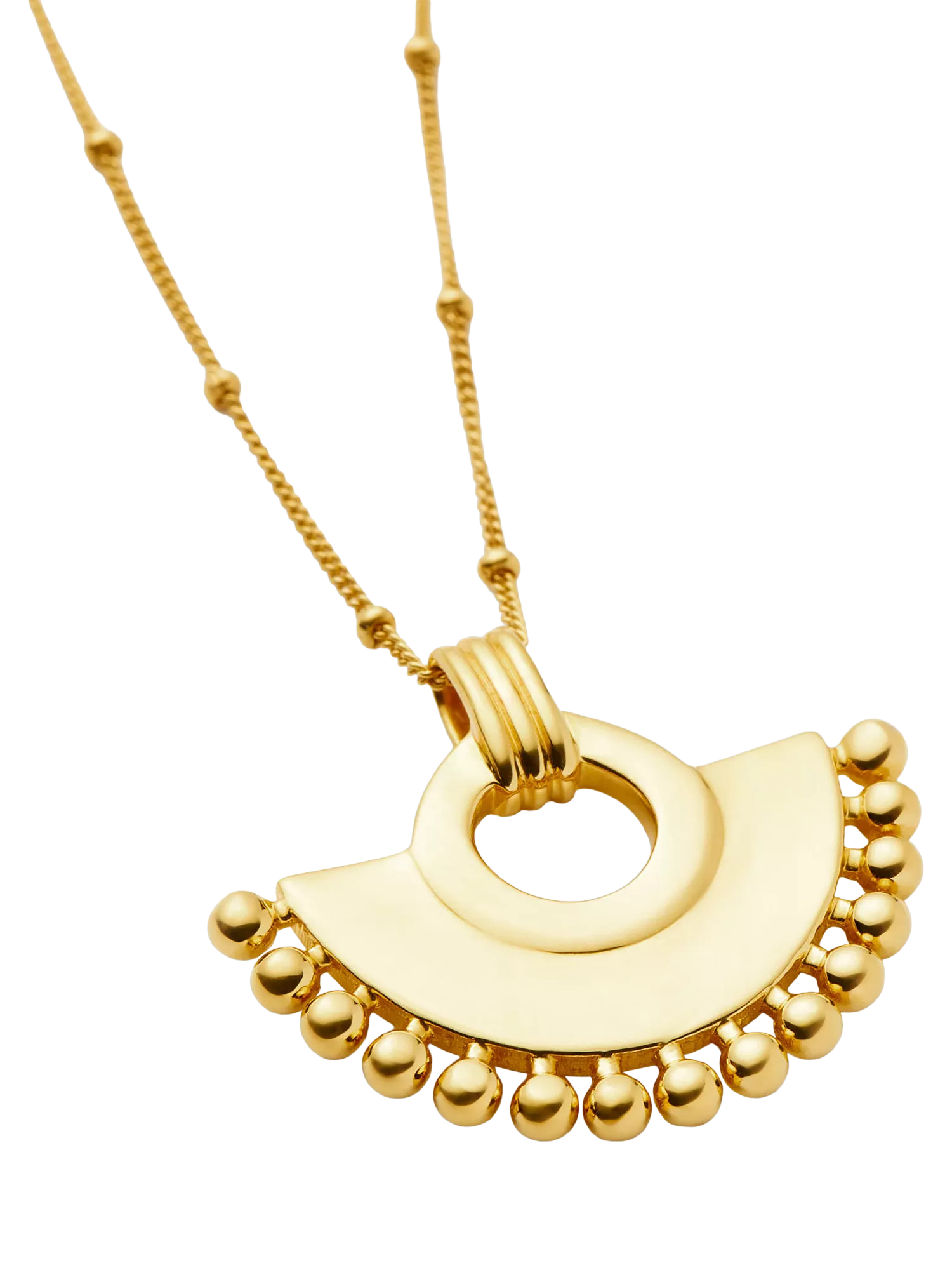 Missoma gold fan pendant necklace (British brand)