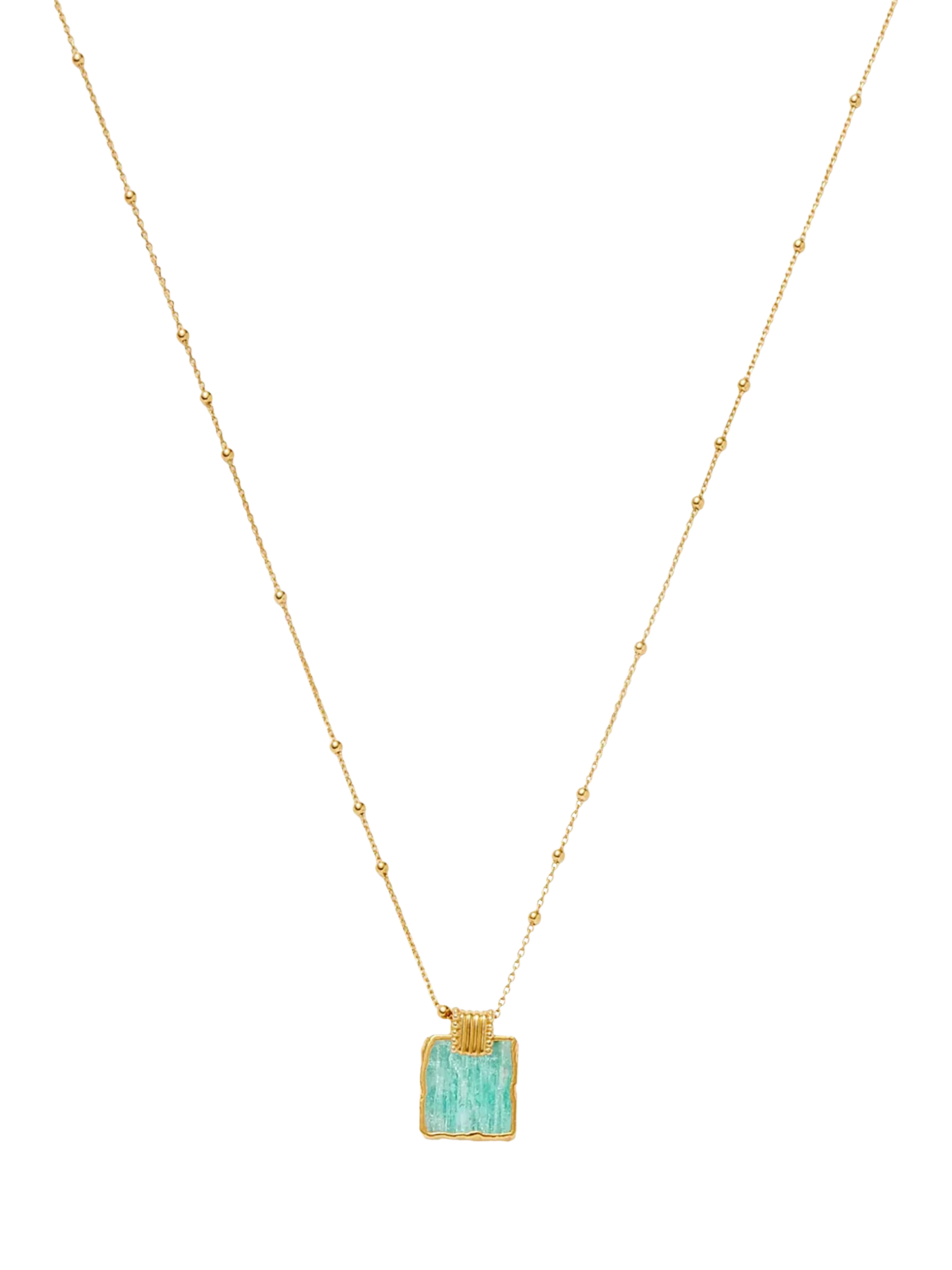 Missoma Lena Charm Necklace gold plated amazonite 50cm, UK version