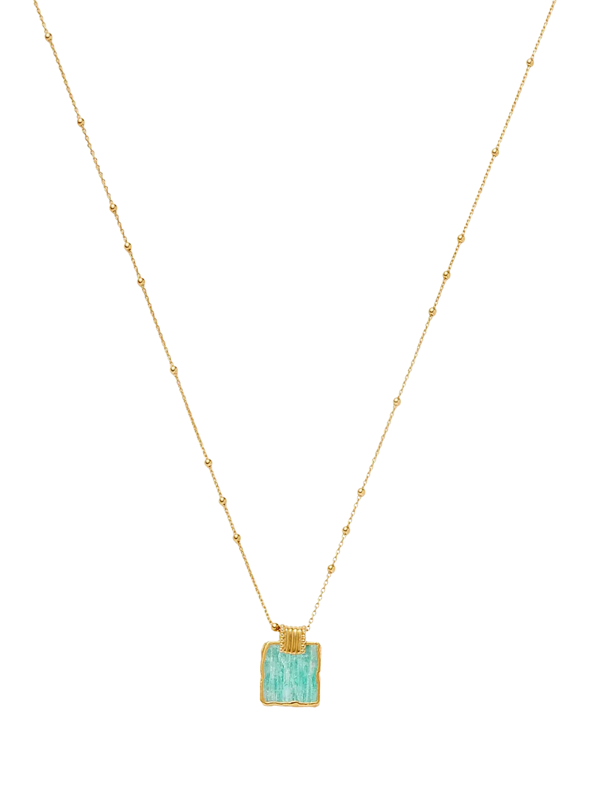 Missoma Lena Charm Necklace gold plated amazonite 50cm, UK version