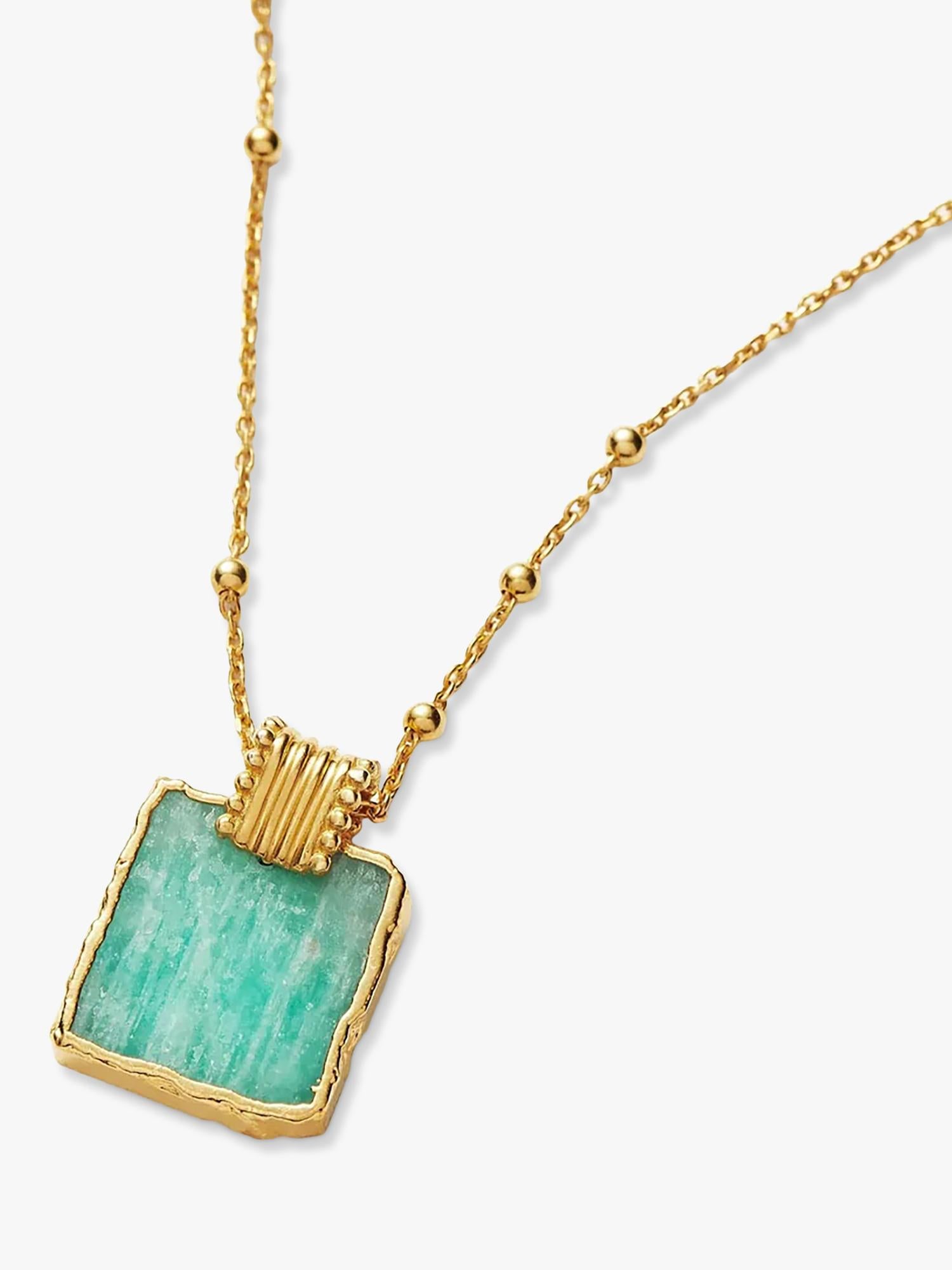 Missoma Lena Charm Necklace gold plated amazonite 50cm, UK version
