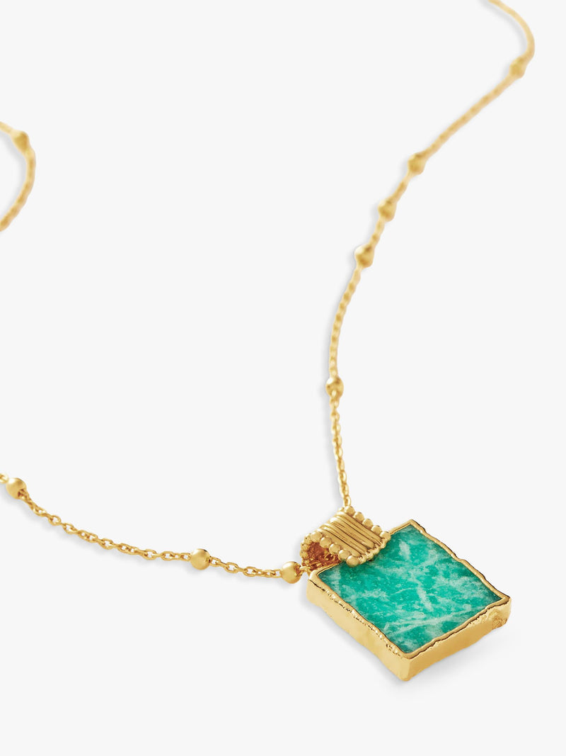 Missoma Lena Charm Necklace gold plated amazonite 50cm, UK version