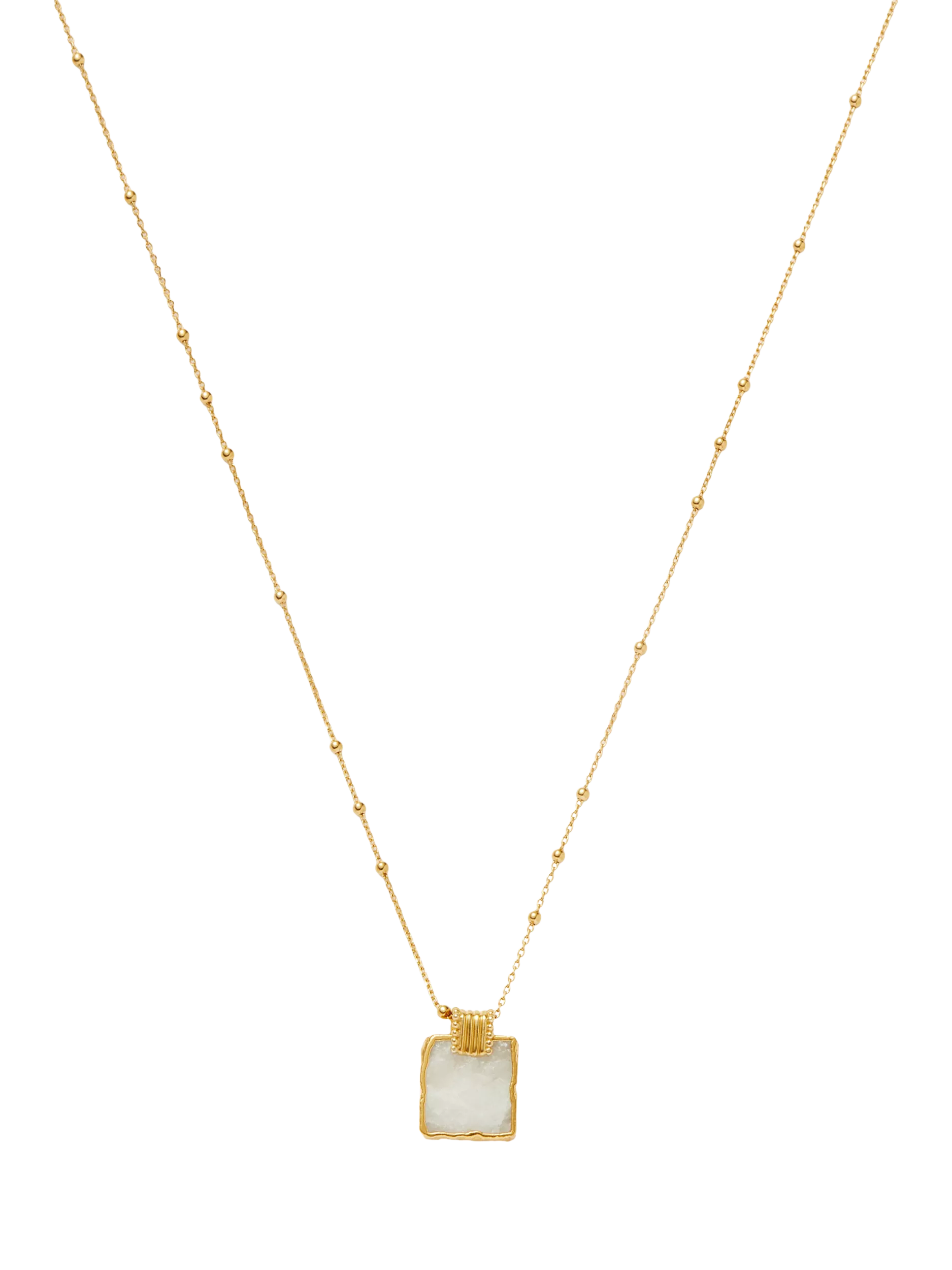 Missoma Lena Charm Necklace, Gold/Moonstone