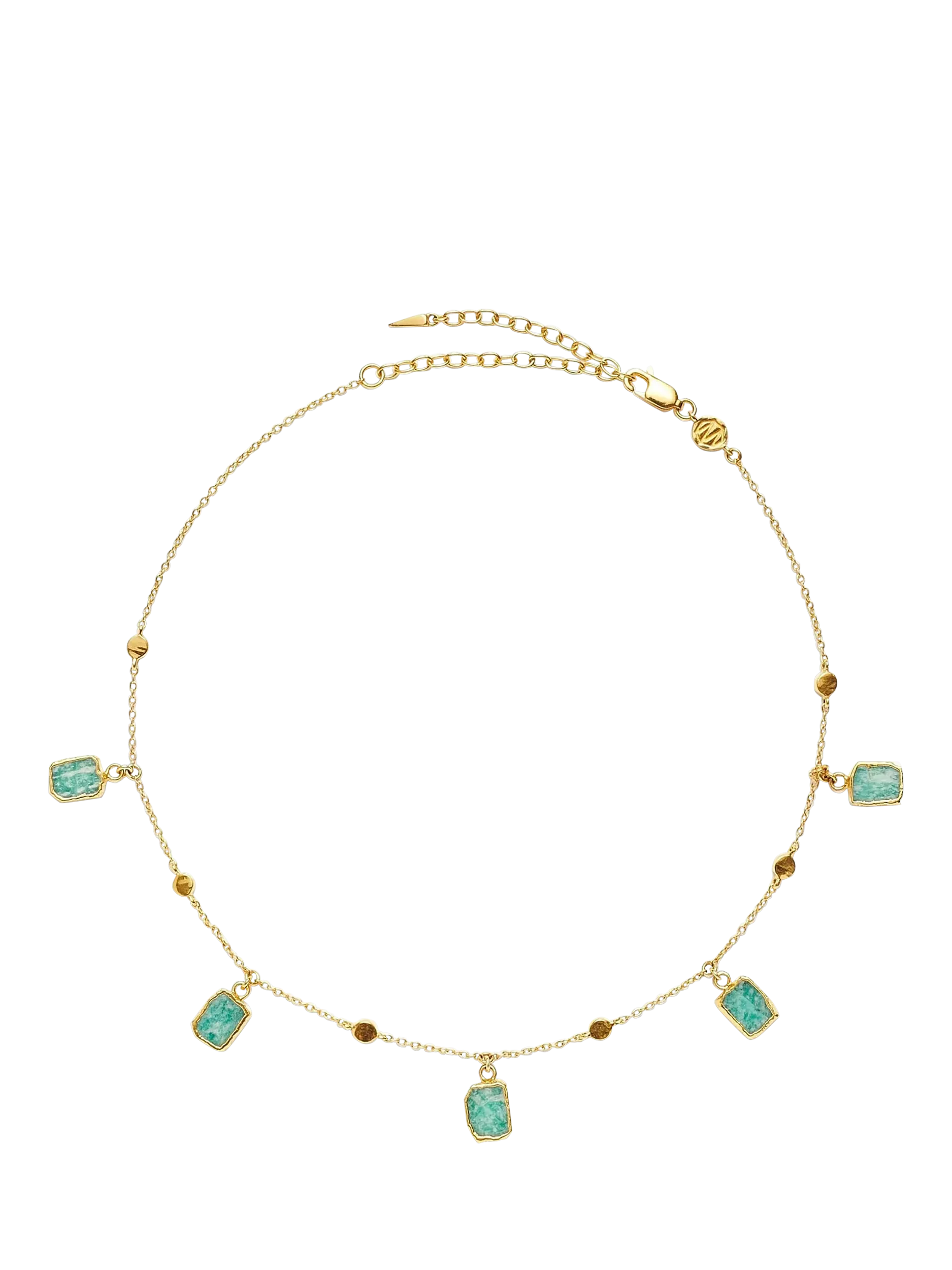 Missoma Lena Charm Choker necklace with amazonite, gold plated (British brand)
