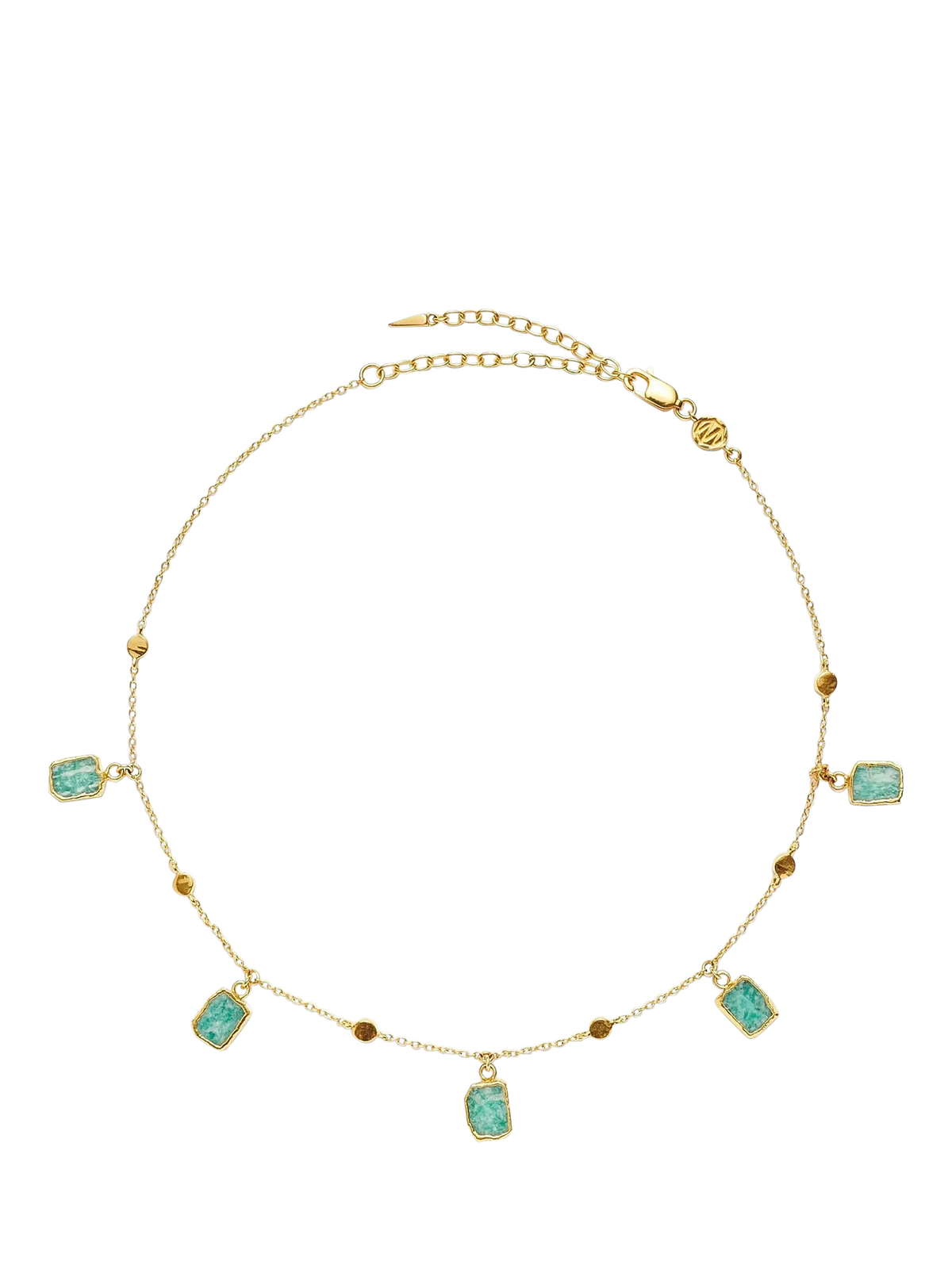 Missoma Lena Charm Choker necklace with amazonite, gold plated (British brand)