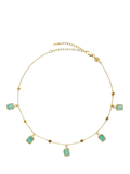 Missoma Lena Charm Choker necklace with amazonite, gold plated (British brand)