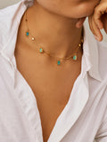 Missoma Lena Charm Choker necklace with amazonite, gold plated (British brand)