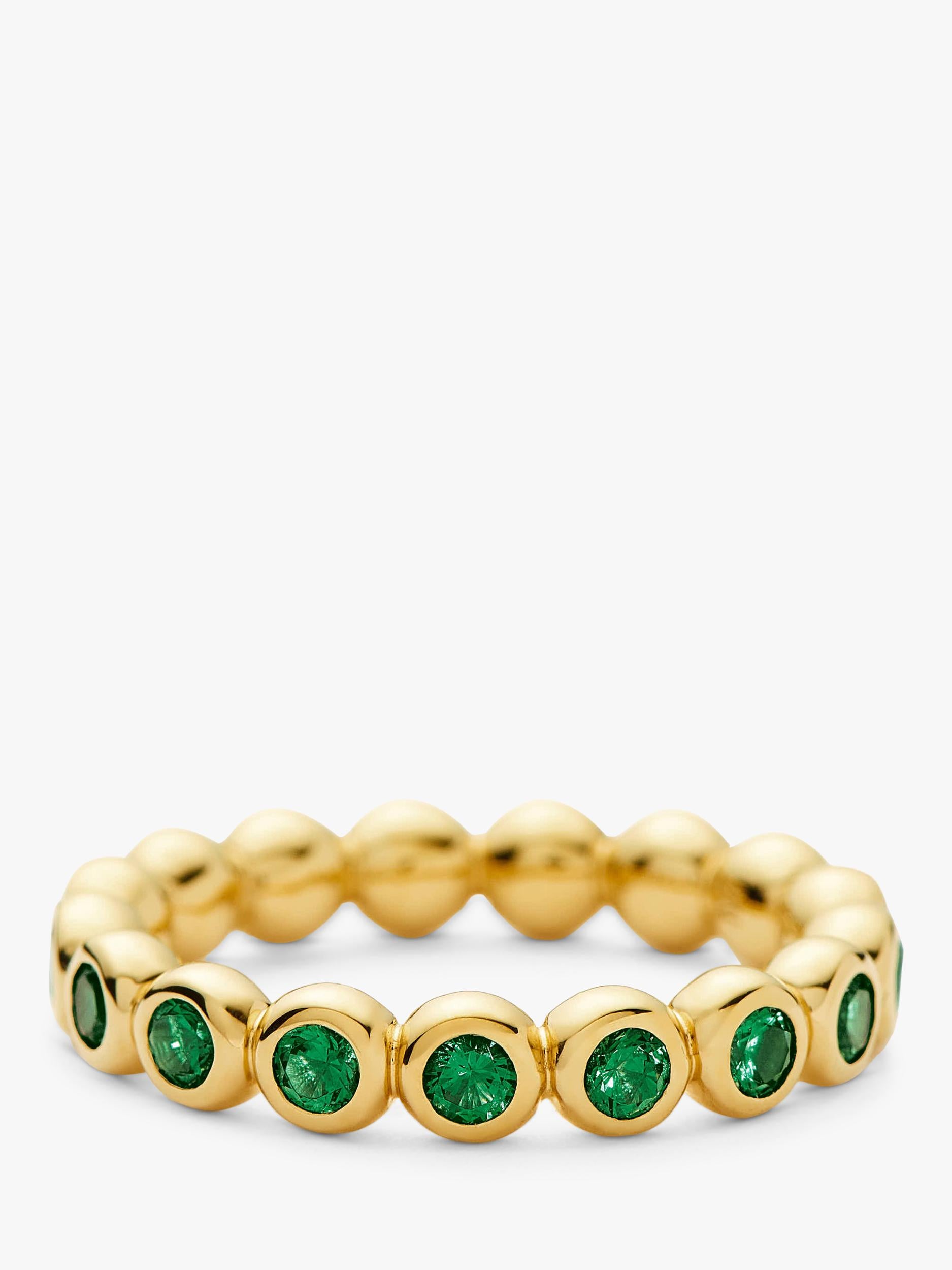 Missoma emerald green beaded eternity ring - British product