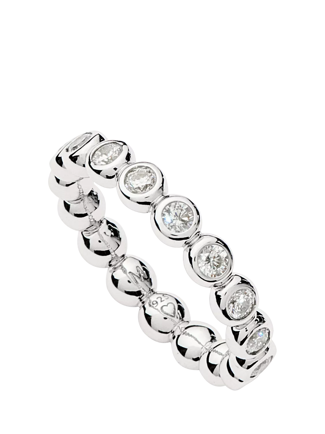 Missoma beaded cubic zirconia eternity ring silver - British product