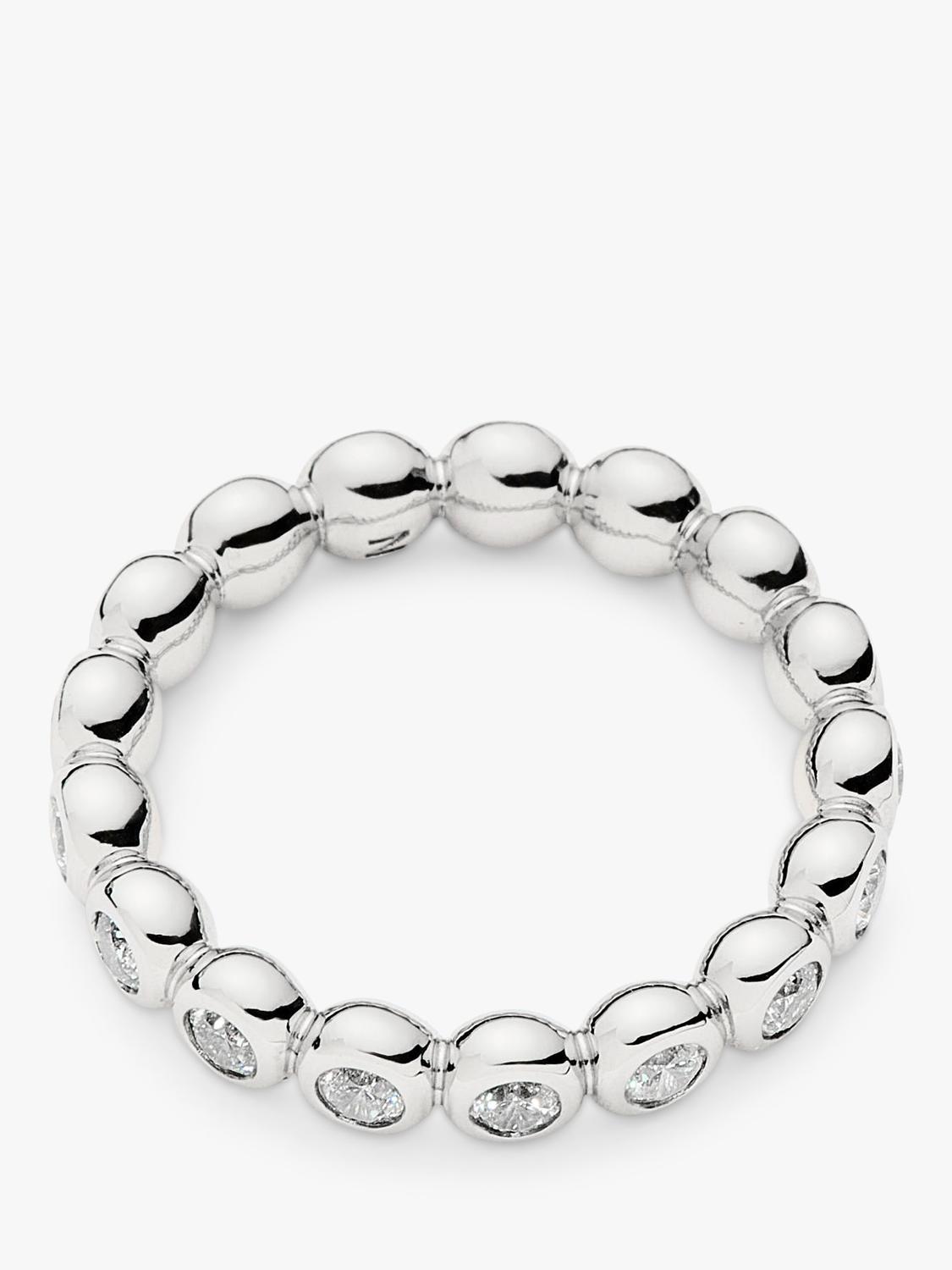 Missoma beaded cubic zirconia eternity ring silver - British product