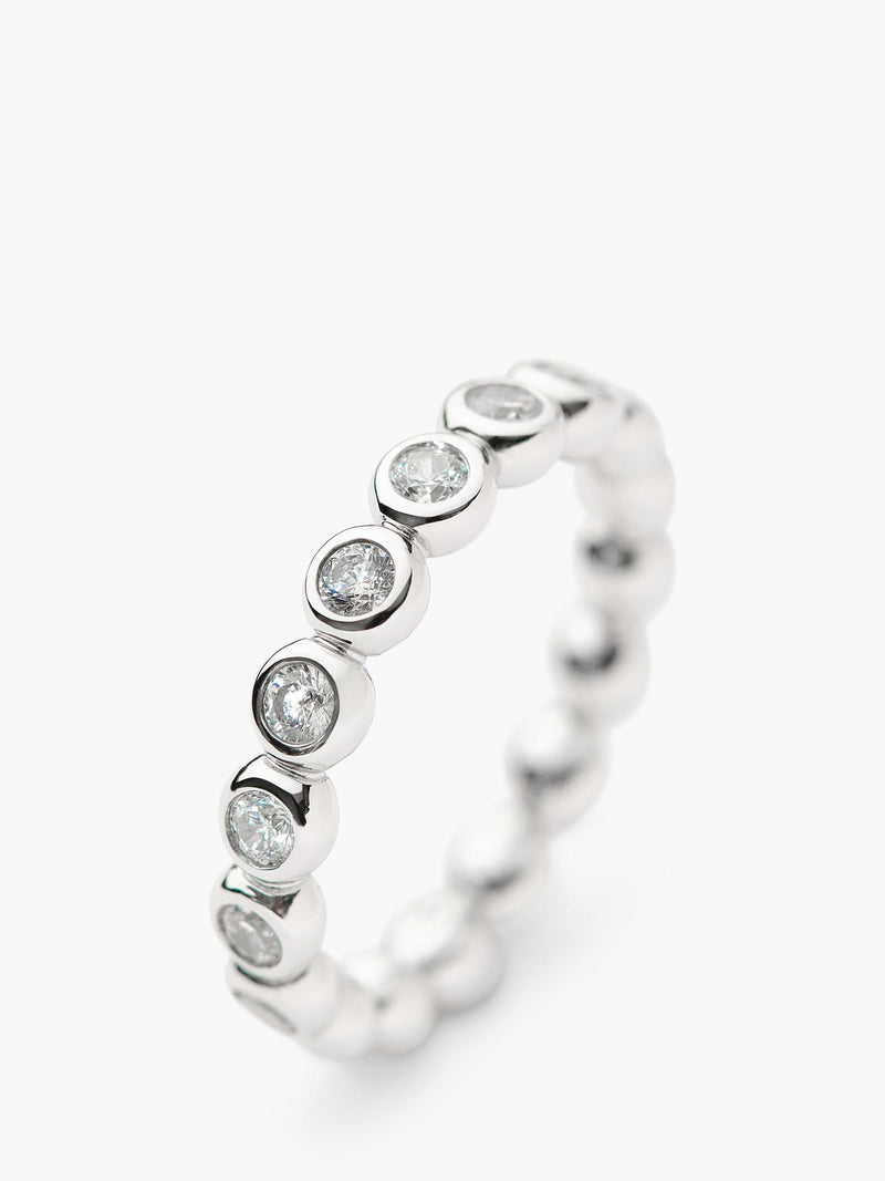 Missoma beaded cubic zirconia eternity ring silver - British product