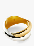 Missoma chunky cross over statement ring gold silver - British product