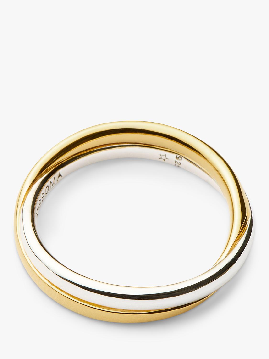 Missoma cross over ring gold silver mixed metals, UK version