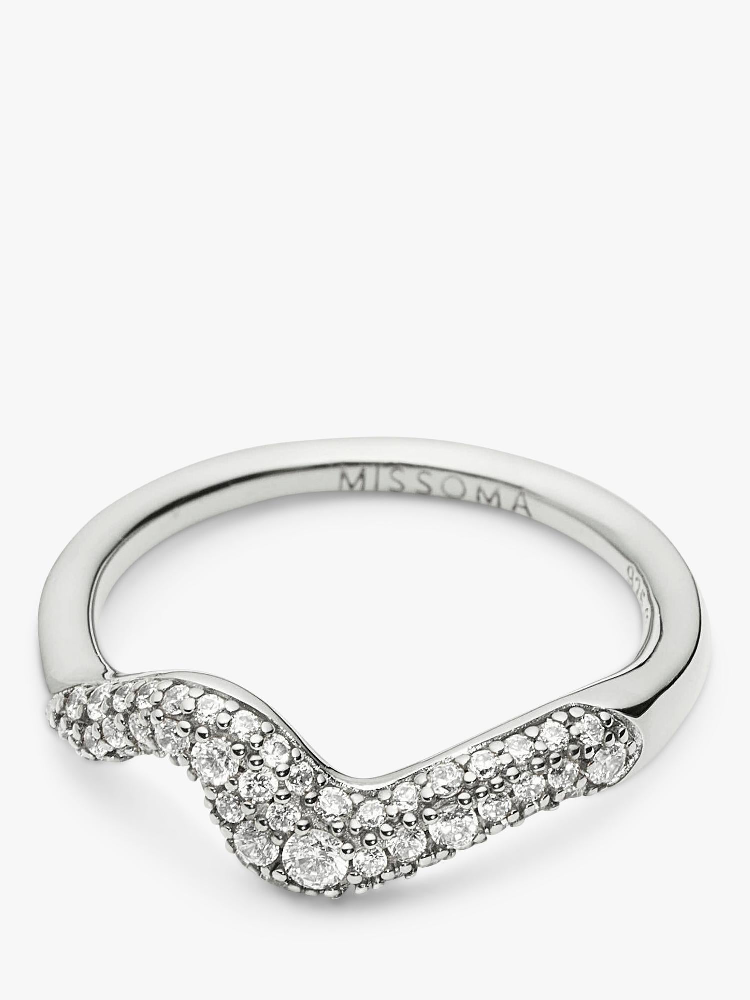 Missoma Molten Pave Crystal ring in silver - British product
