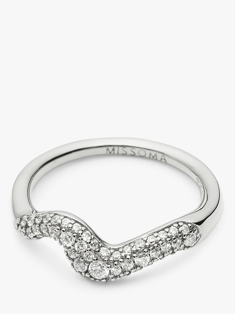 Missoma Molten Pave Crystal ring in silver - British product