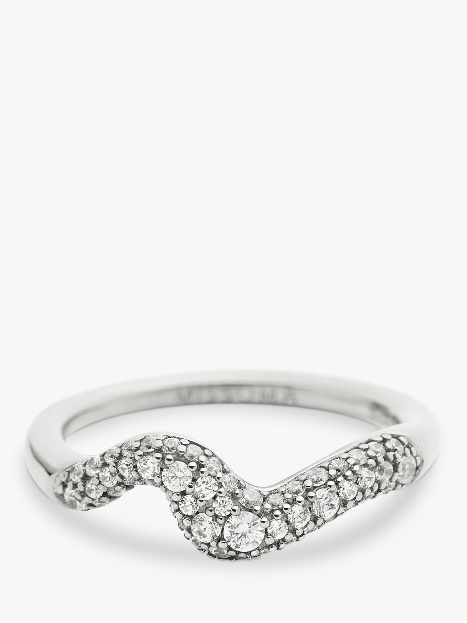 Missoma Molten Pave Crystal ring in silver - British product