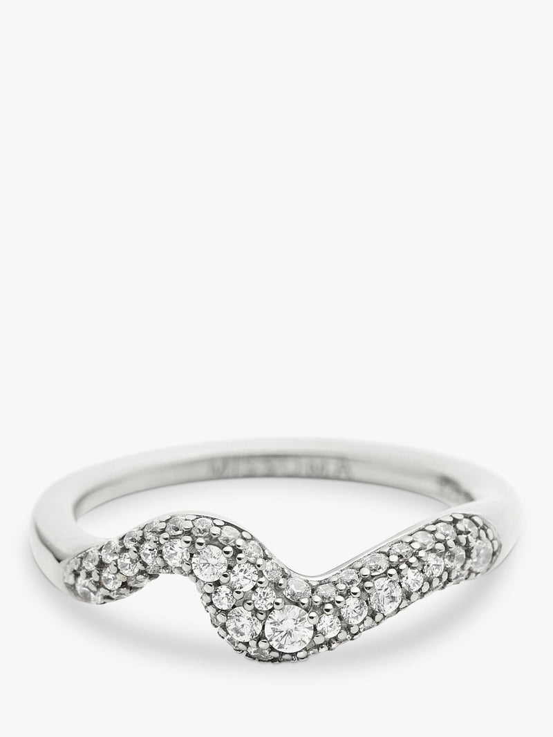 Missoma Molten Pave Crystal ring in silver - British product