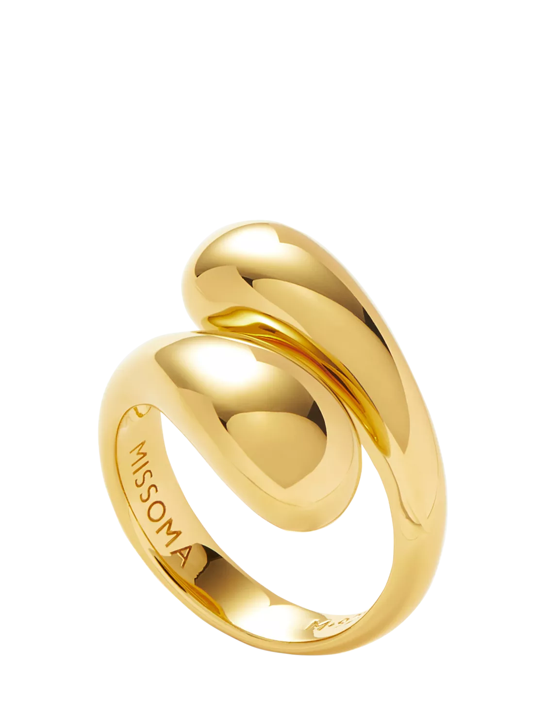 Missoma gold vermeil sculptural twist ring, UK version