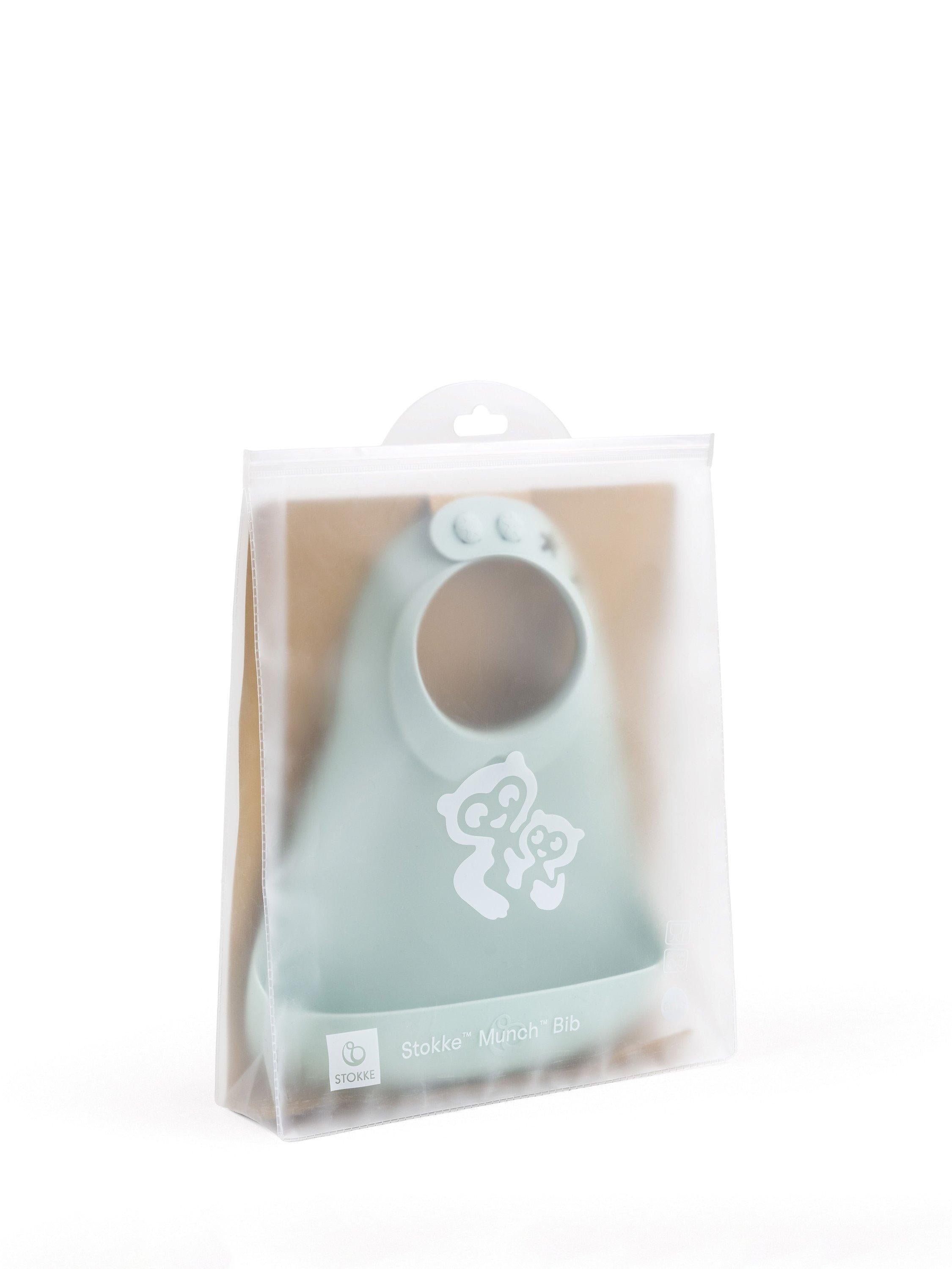 Stokke Munch Bib soft mint silicone baby bib (British brand)